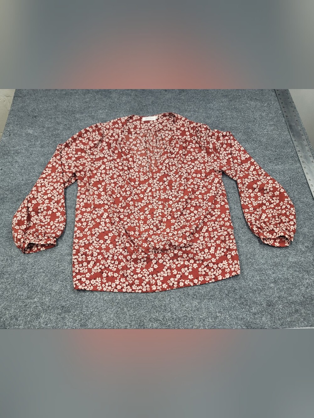 All In Favor Floral Wrap-Front Blouse Size XL